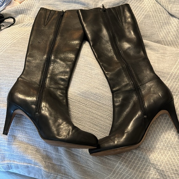 Clarks Carlita Charm 26122592 Womens Black Leather Zipper Knee High Boots - Picture 9 of 11